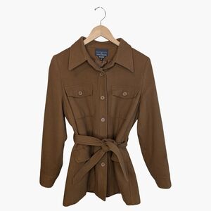 Daniel Hechter 100% Wool Belted Shacket | Camel Brown | Women’s 10